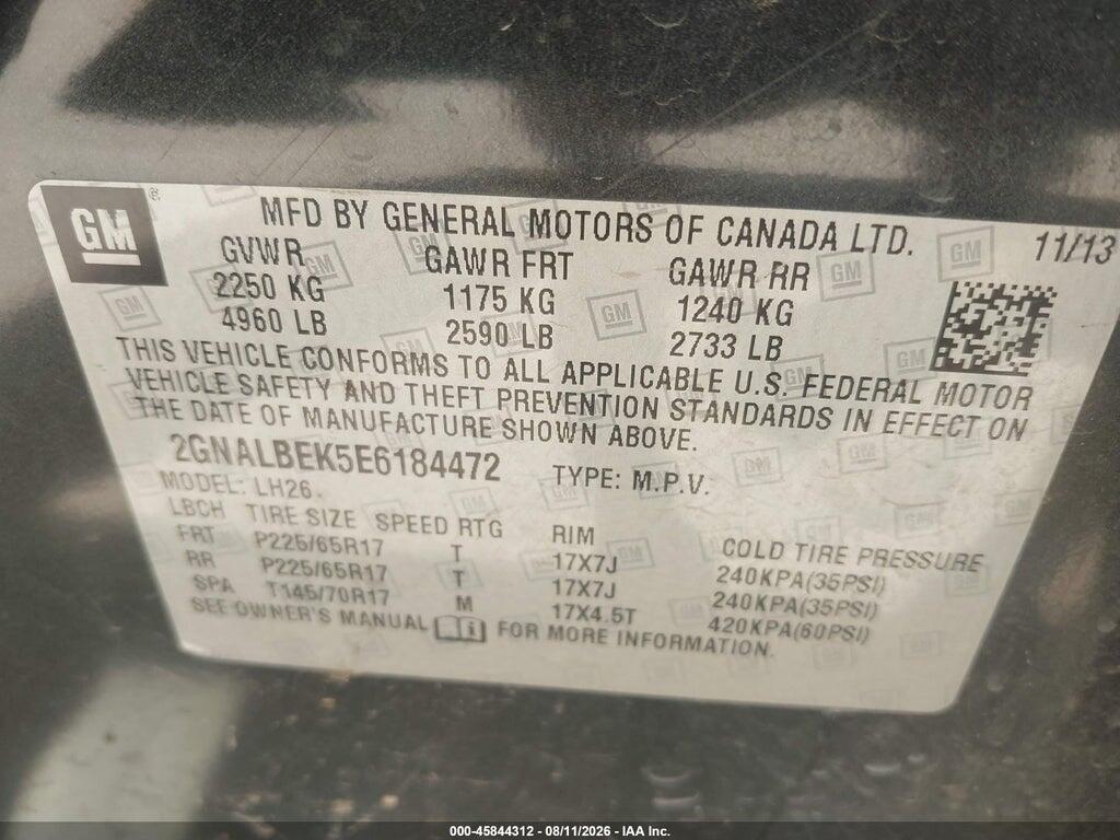 2GNALBEK5E6184472 2014 CHEVROLET EQUINOX photo no. 9
