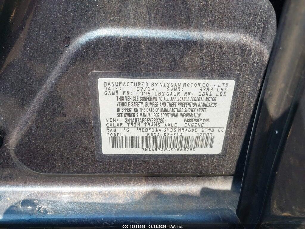 3N1AB7AP6EY283720 2014 NISSAN SENTRA photo no. 9