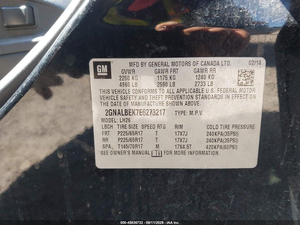 2GNALBEK7E6273217 2014 CHEVROLET EQUINOX photo no. 9
