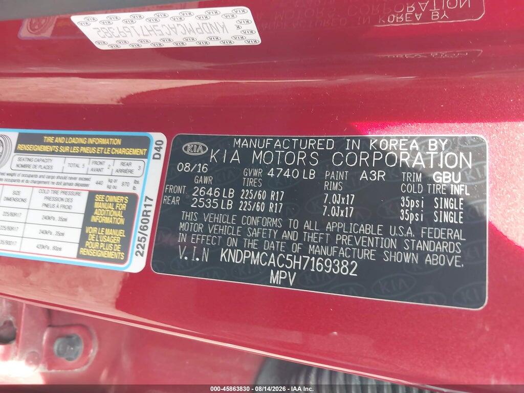 KNDPMCAC5H7169382 2017 KIA SPORTAGE photo no. 9