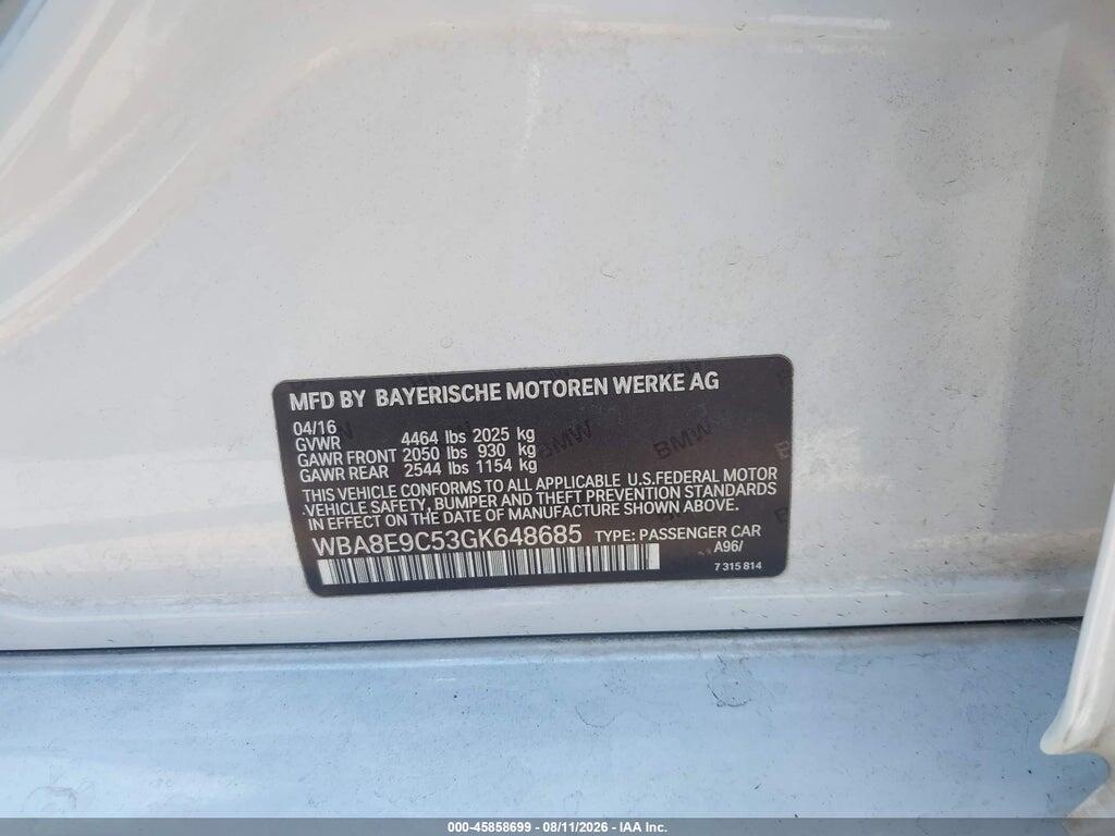 WBA8E9C53GK648685 2016 BMW 328I photo no. 9