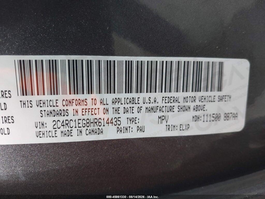 2C4RC1EG8HR614435 2017 CHRYSLER PACIFICA photo no. 9