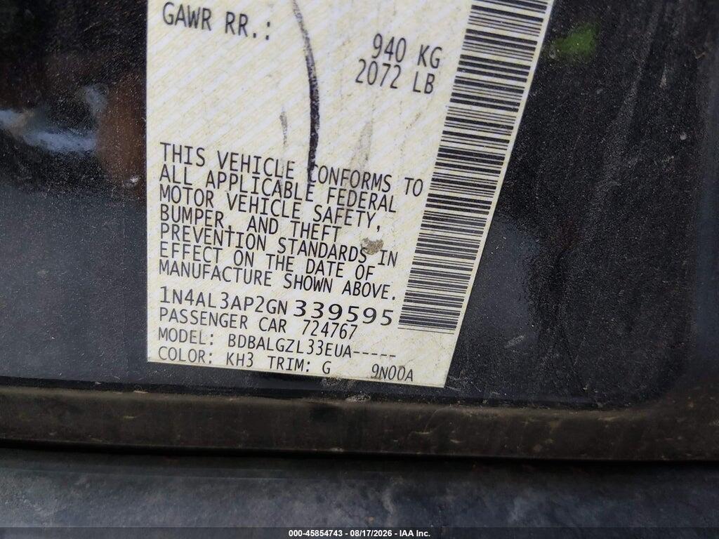 1N4AL3AP2GN339595 2016 NISSAN ALTIMA photo no. 9