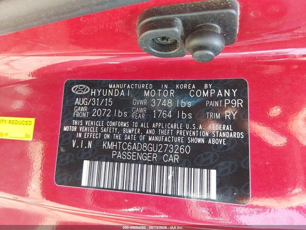 KMHTC6AD8GU273260 2016 HYUNDAI VELOSTER photo no. 9