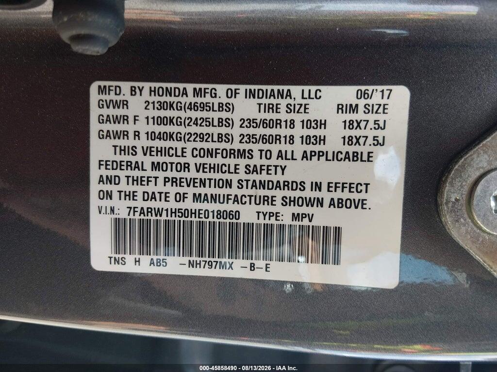 7FARW1H50HE018060 2017 HONDA CR-V photo no. 9