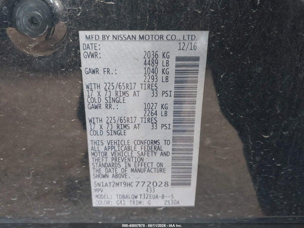 5N1AT2MT9HC772028 2017 NISSAN ROGUE photo no. 9