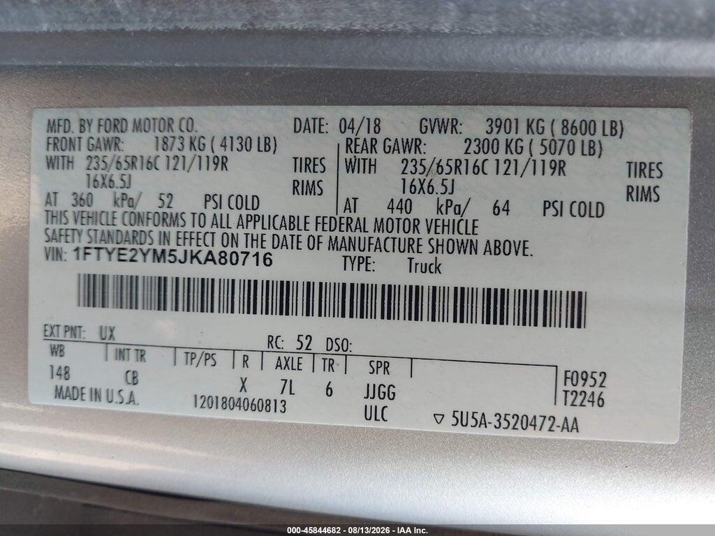 1FTYE2YM5JKA80716 2018 FORD TRANSIT-150 photo no. 9