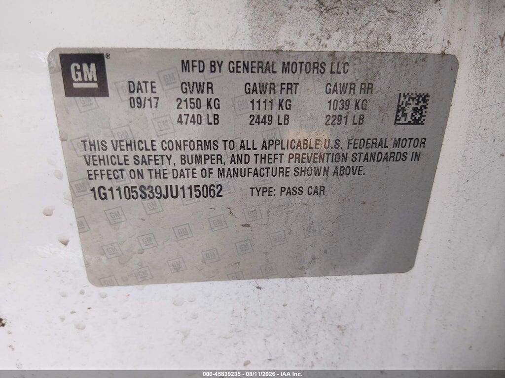 1G1105S39JU115062 2018 CHEVROLET IMPALA photo no. 9