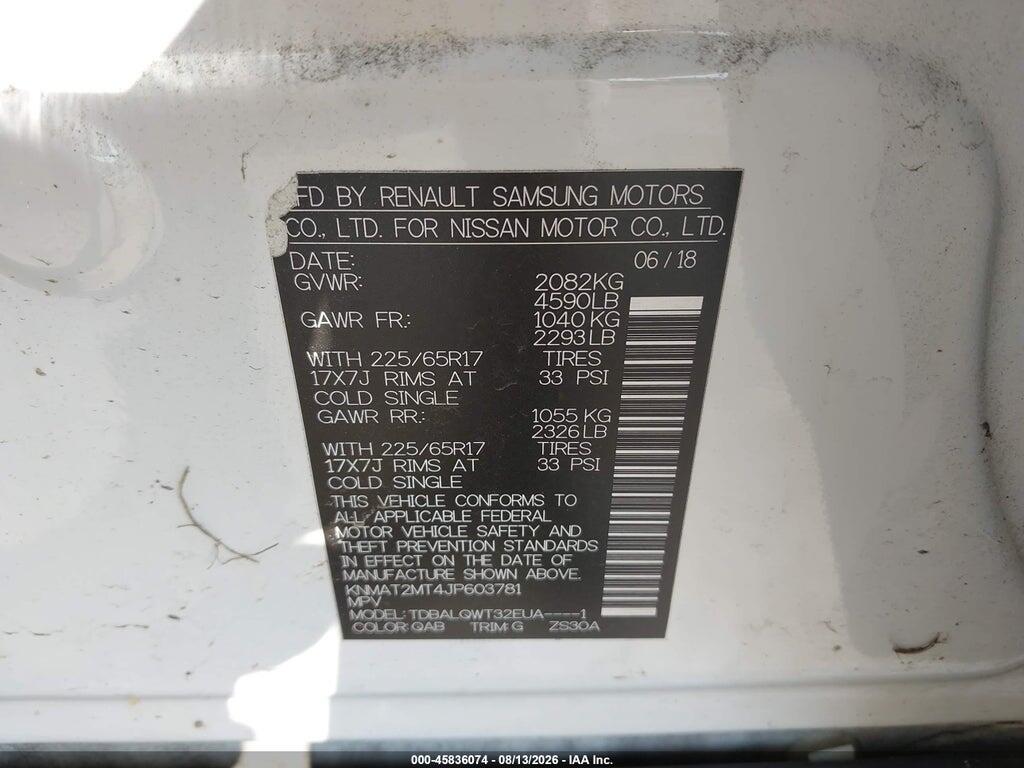KNMAT2MT4JP603781 2018 NISSAN ROGUE photo no. 9