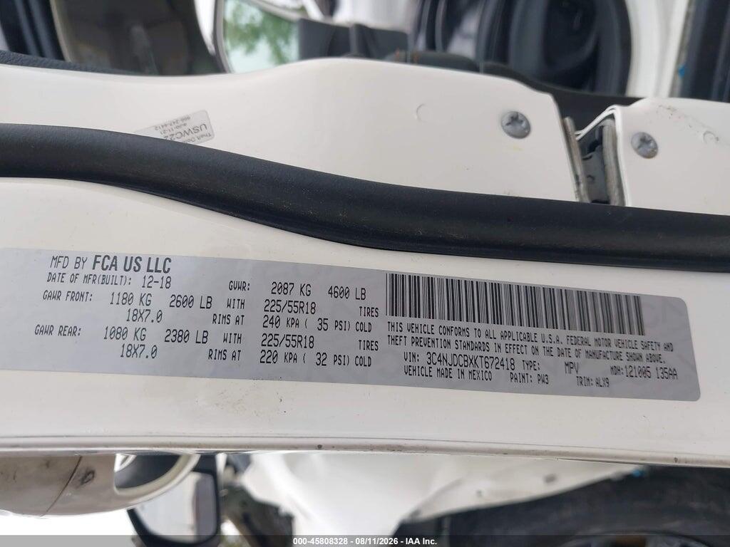 3C4NJDCBXKT672418 2019 JEEP COMPASS photo no. 9