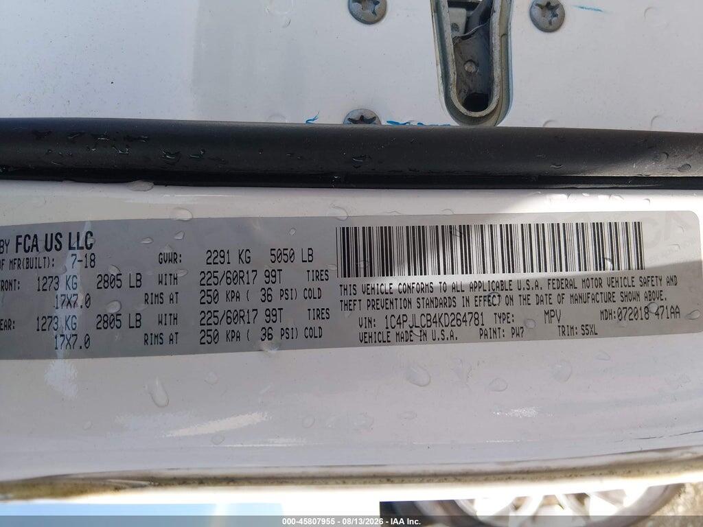 1C4PJLCB4KD264781 2019 JEEP CHEROKEE photo no. 9