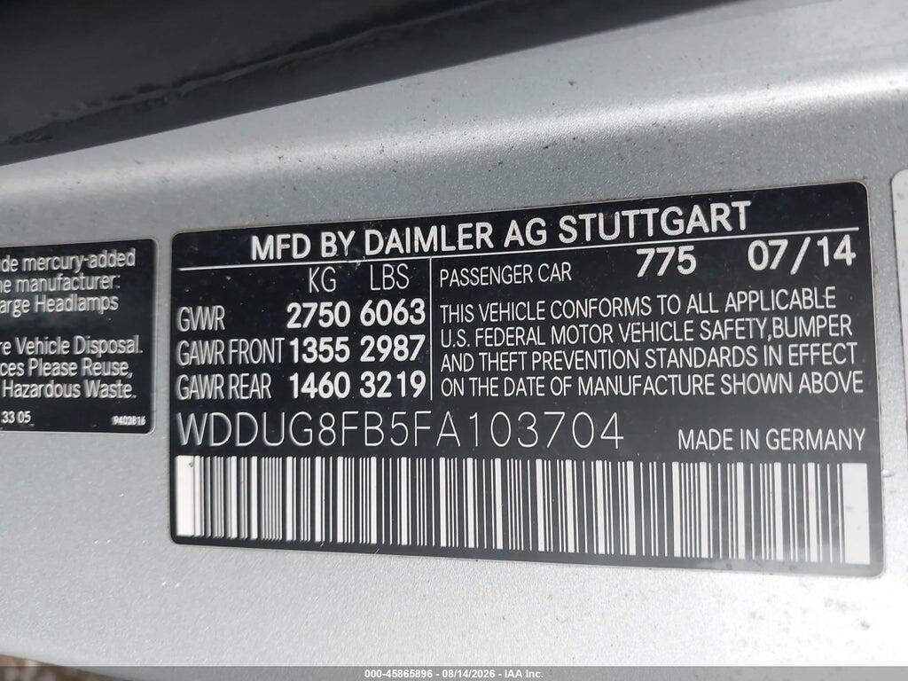 WDDUG8FB5FA103704 2015 MERCEDES-BENZ S 550 photo no. 9