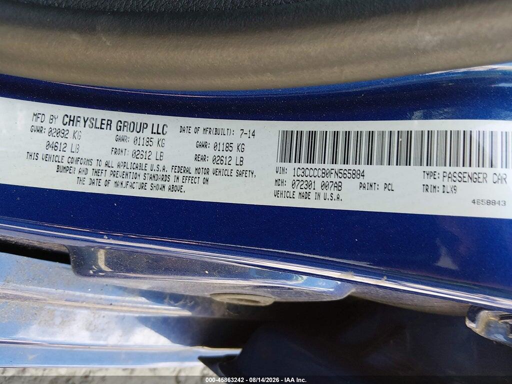 1C3CCCCB0FN565884 2015 CHRYSLER 200 photo no. 9