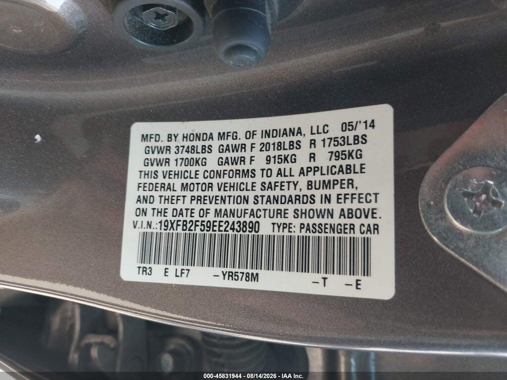 19XFB2F59EE243890 2014 HONDA CIVIC photo no. 9