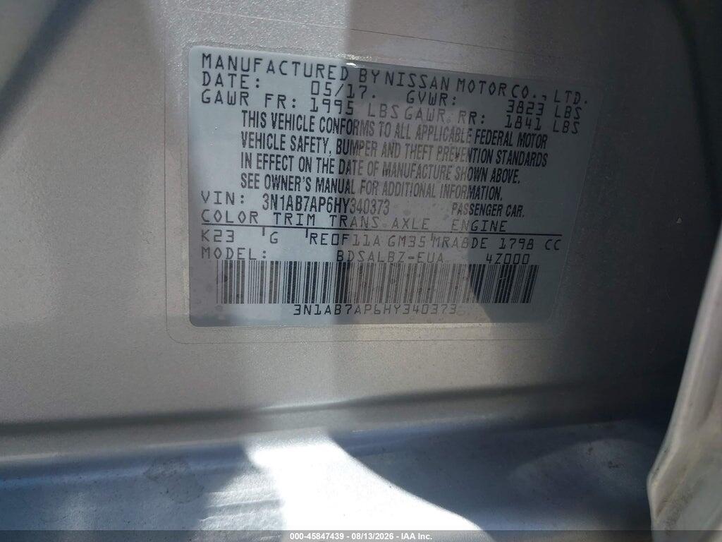 3N1AB7AP6HY340373 2017 NISSAN SENTRA photo no. 9