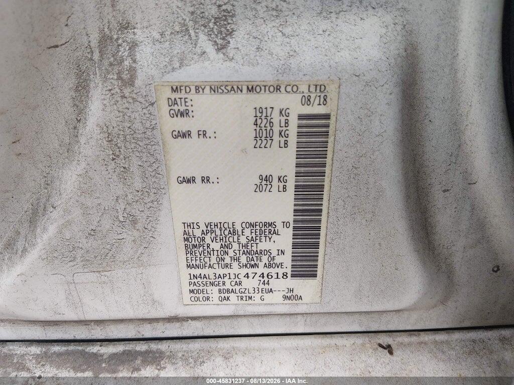 1N4AL3AP1JC474618 2018 NISSAN ALTIMA photo no. 9
