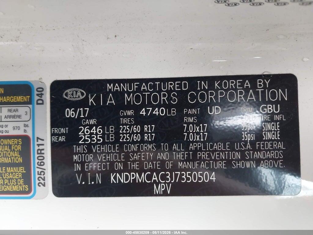 KNDPMCAC3J7350504 2018 KIA SPORTAGE photo no. 9