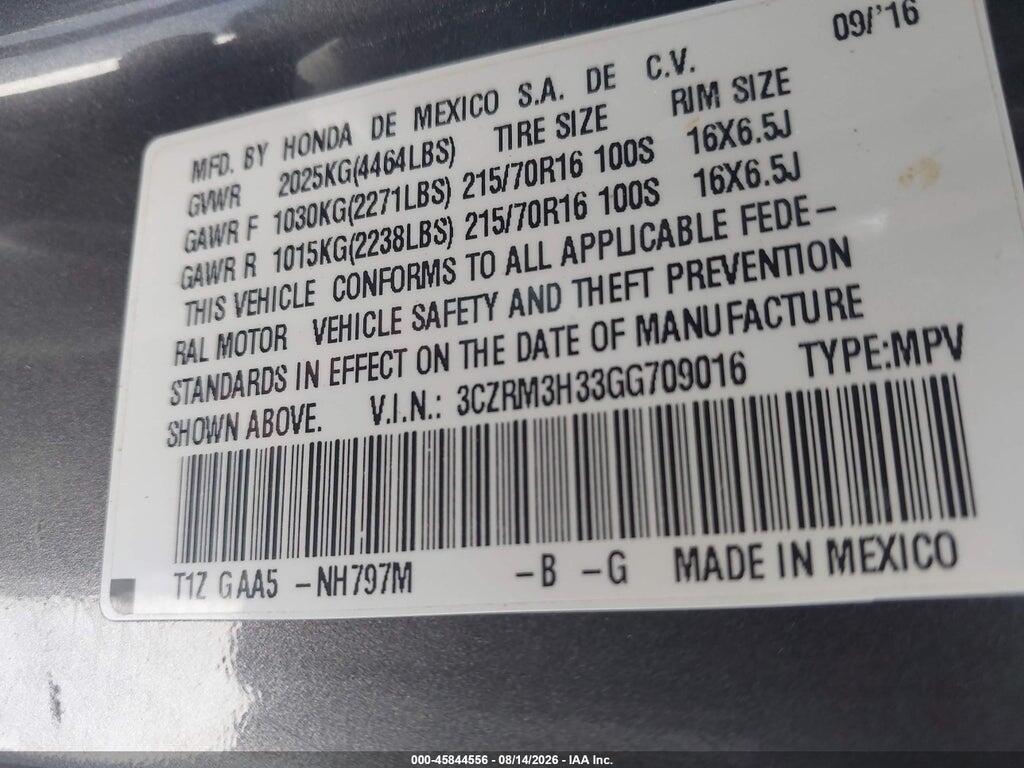3CZRM3H33GG709016 2016 HONDA CR-V photo no. 9