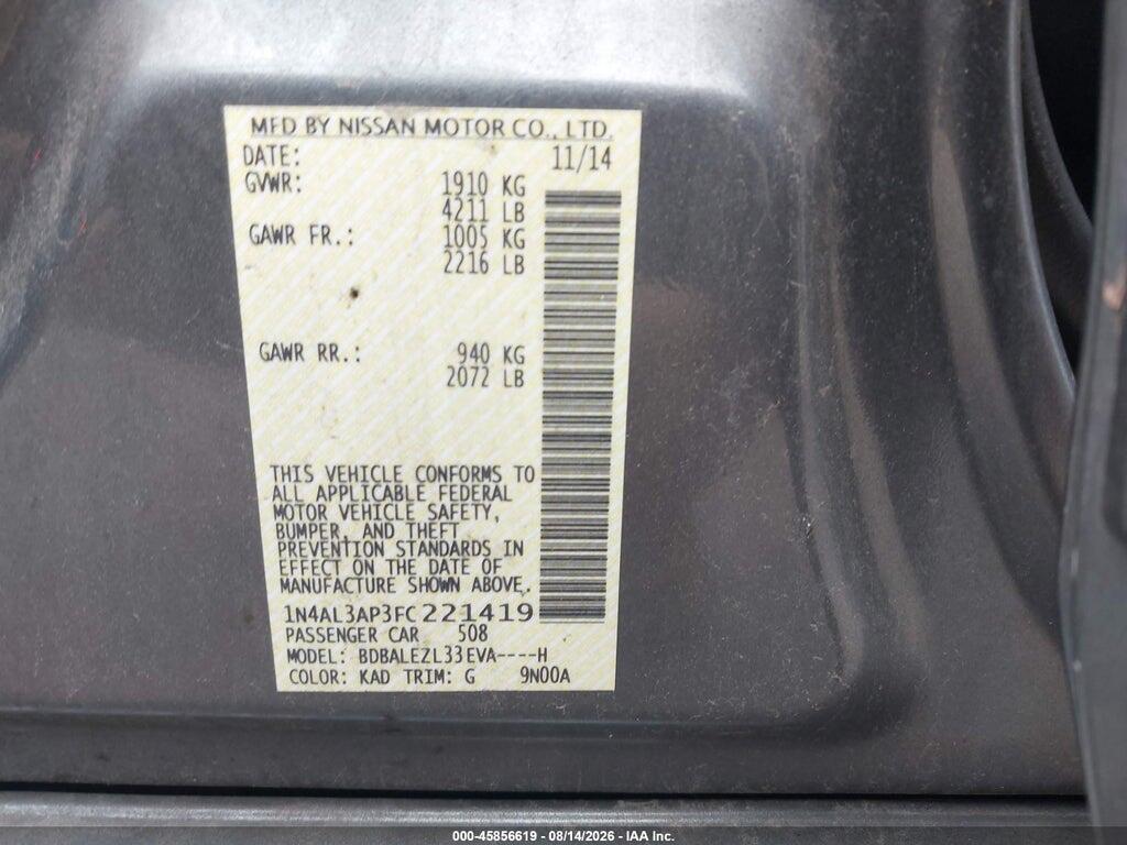 1N4AL3AP3FC221419 2015 NISSAN ALTIMA photo no. 9
