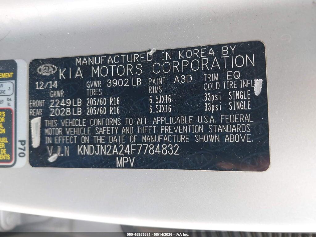 KNDJN2A24F7784832 2015 KIA SOUL photo no. 9