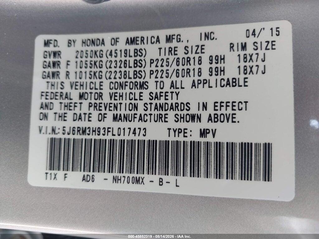 5J6RM3H93FL017473 2015 HONDA CR-V photo no. 9