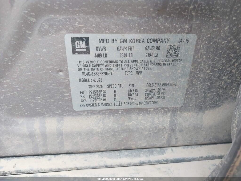 KL4CJESB5FB205617 2015 BUICK ENCORE photo no. 9