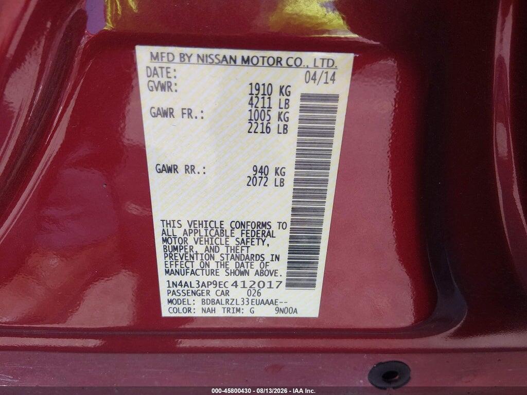 1N4AL3AP9EC412017 2014 NISSAN ALTIMA photo no. 9
