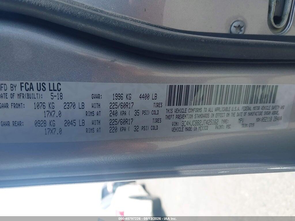 3C4NJCBB2JT425162 2018 JEEP COMPASS photo no. 9