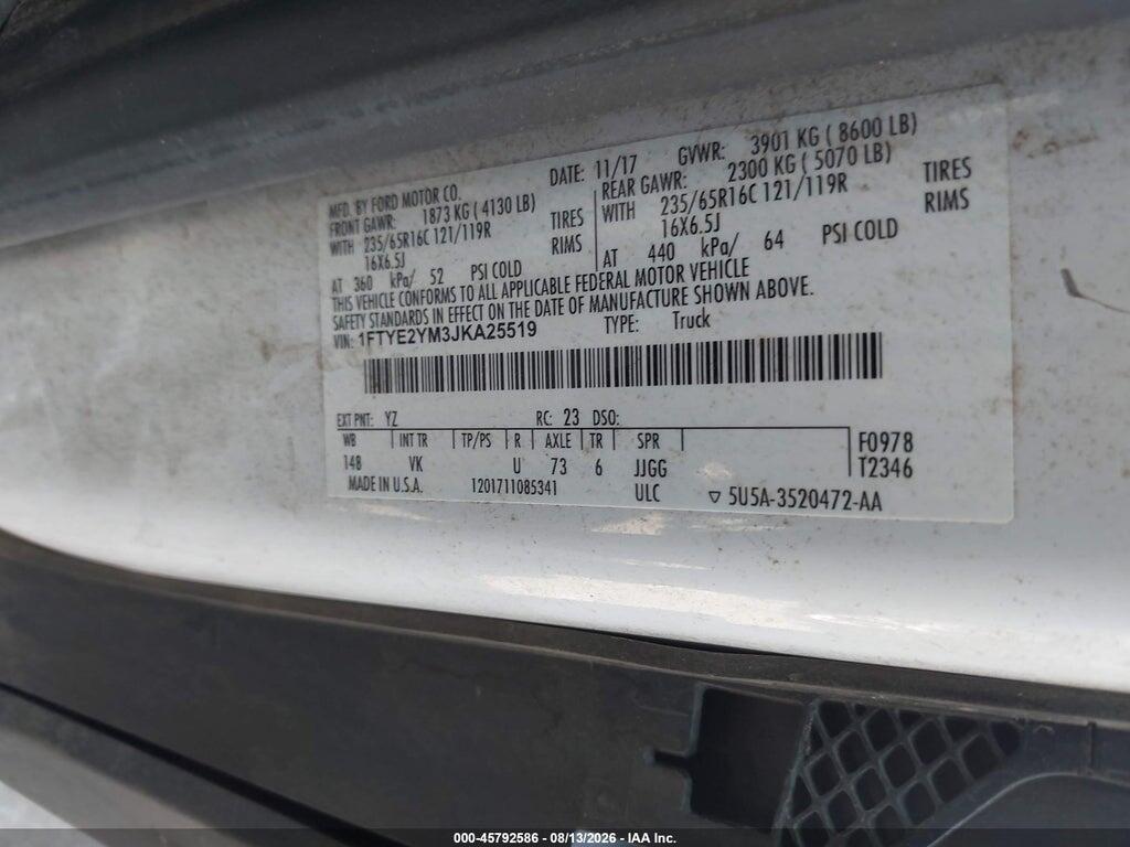 1FTYE2YM3JKA25519 2018 FORD TRANSIT-150 photo no. 9