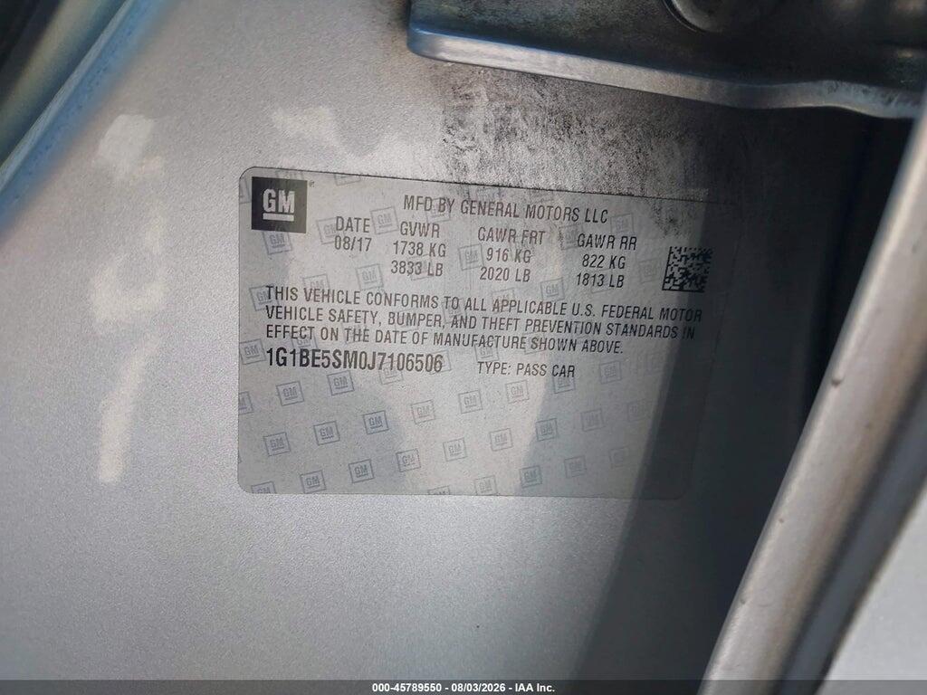 1G1BE5SM0J7106506 2018 CHEVROLET CRUZE photo no. 9