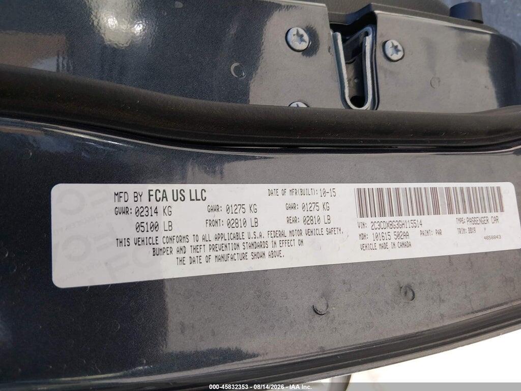 2C3CDXBG3GH115514 2016 DODGE CHARGER photo no. 9