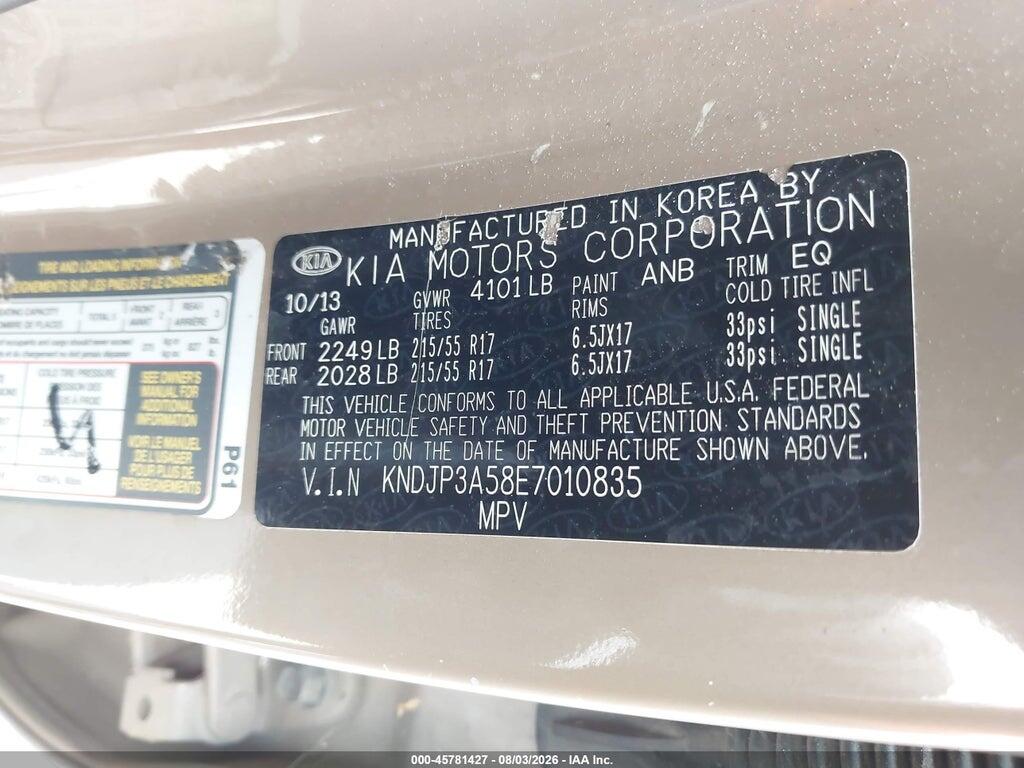 KNDJP3A58E7010835 2014 KIA SOUL photo no. 9