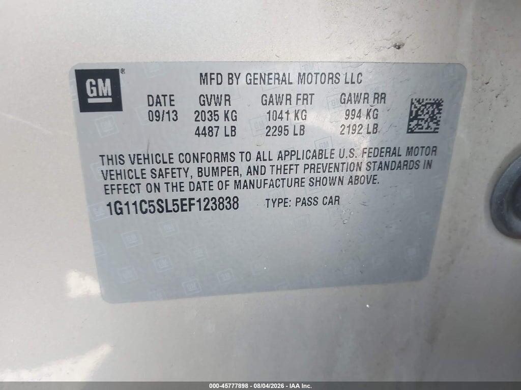 1G11C5SL5EF123838 2014 CHEVROLET MALIBU photo no. 9