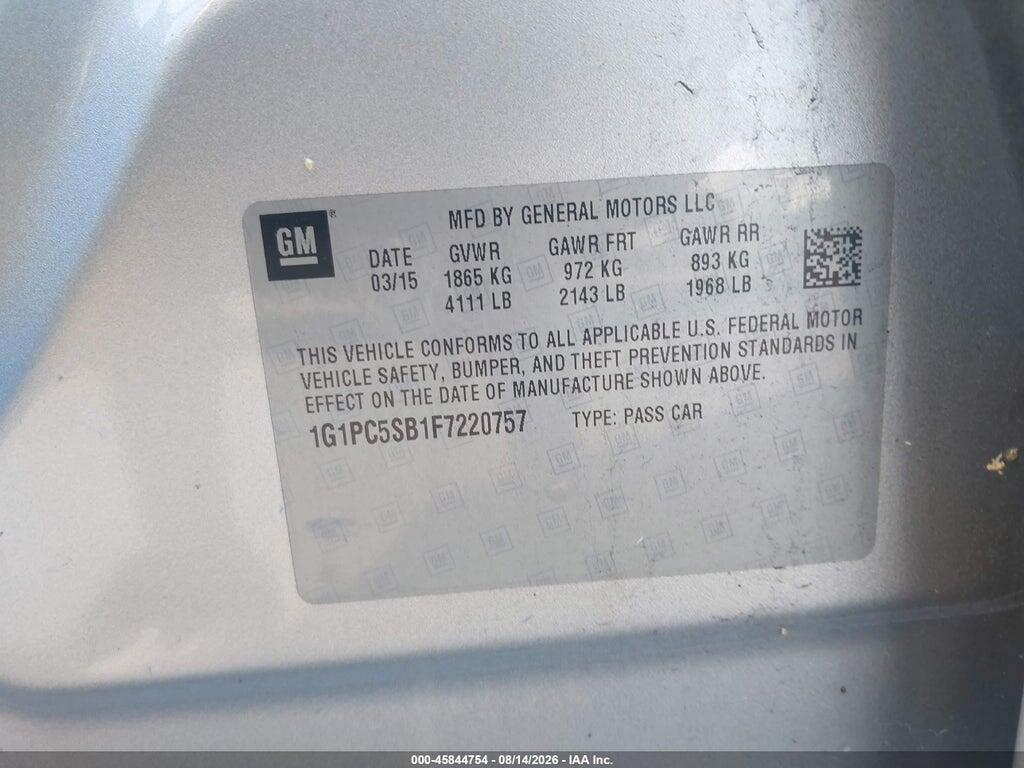 1G1PC5SB1F7220757 2015 CHEVROLET CRUZE photo no. 9