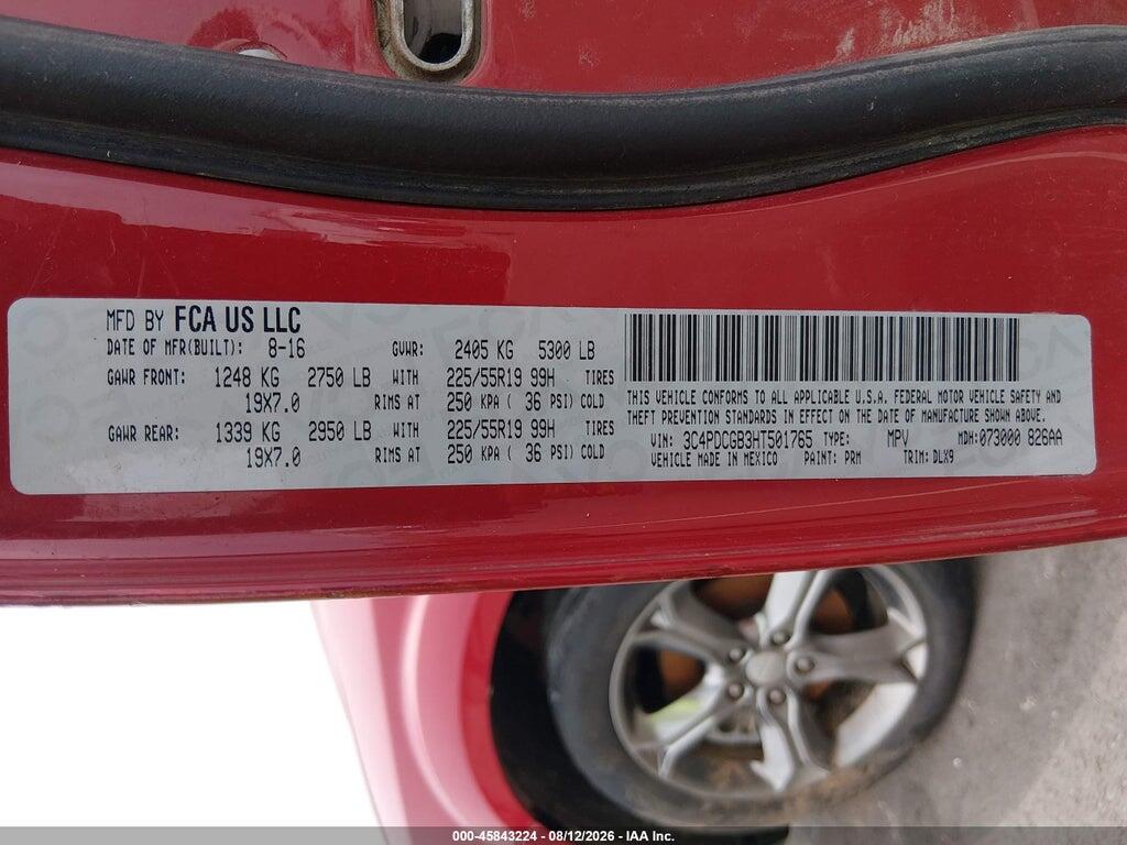 3C4PDCGB3HT501765 2017 DODGE JOURNEY photo no. 9