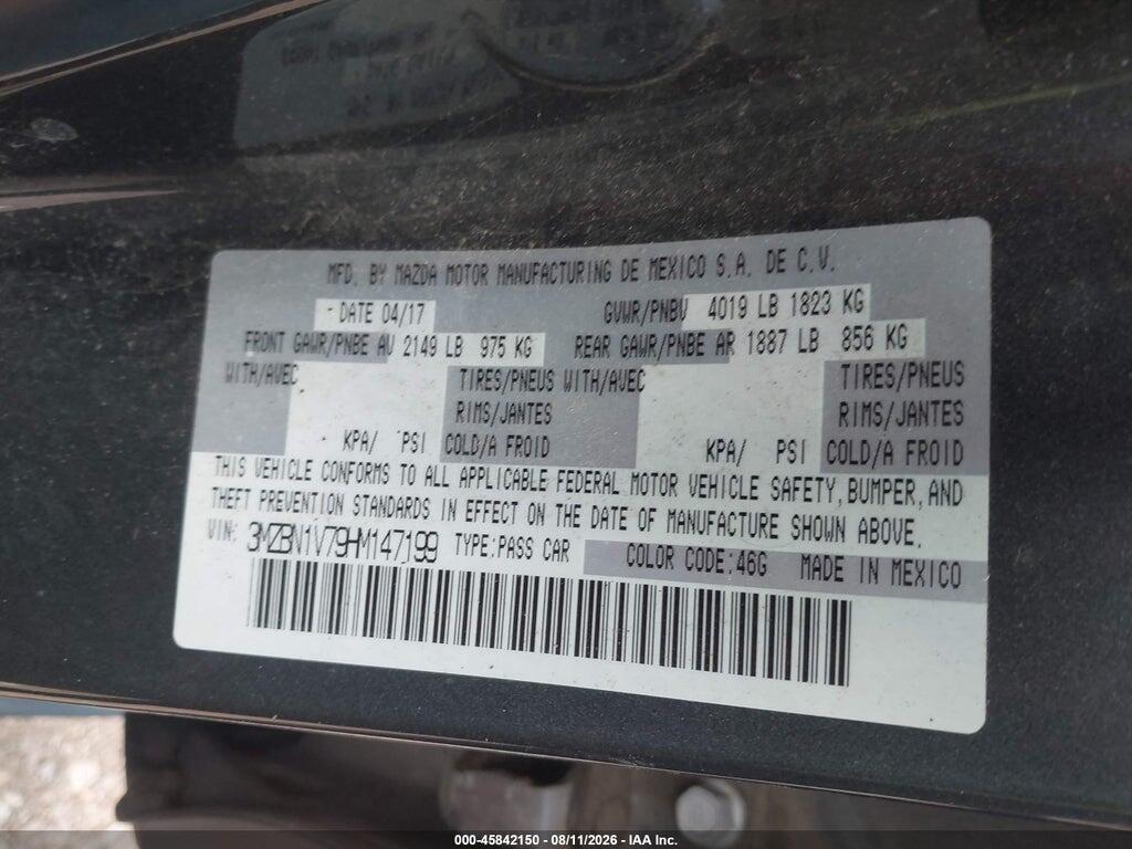 3MZBN1V79HM147199 2017 MAZDA MAZDA3 photo no. 9