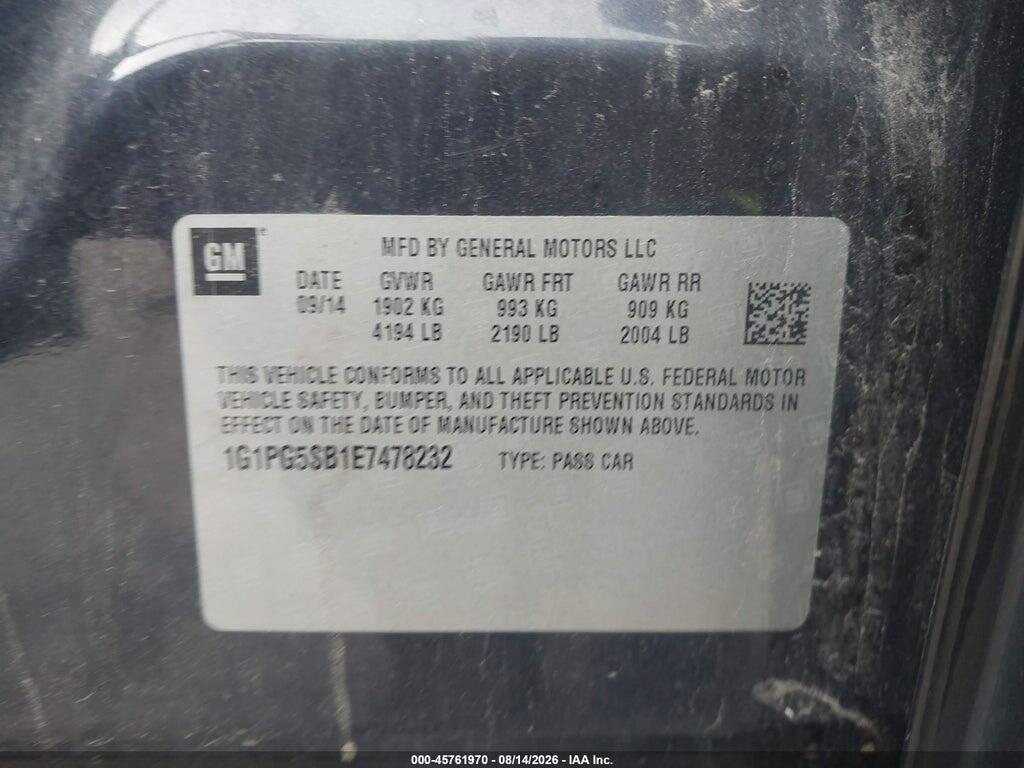 1G1PG5SB1E7478232 2014 CHEVROLET CRUZE photo no. 9