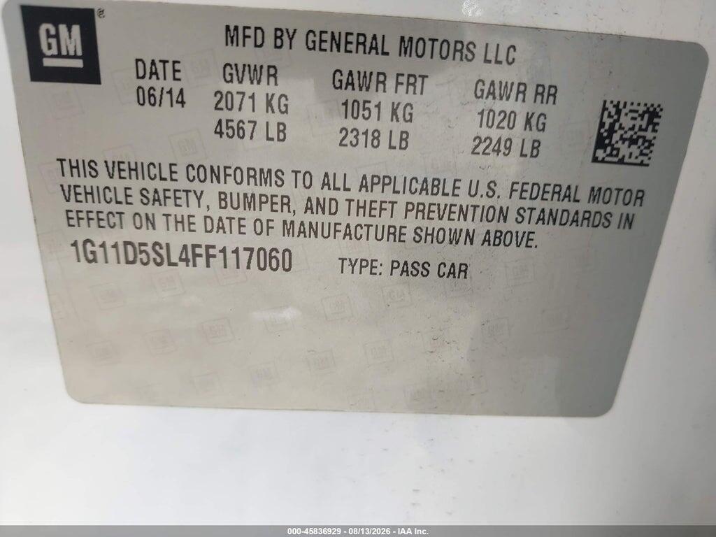 1G11D5SL4FF117060 2015 CHEVROLET MALIBU photo no. 9
