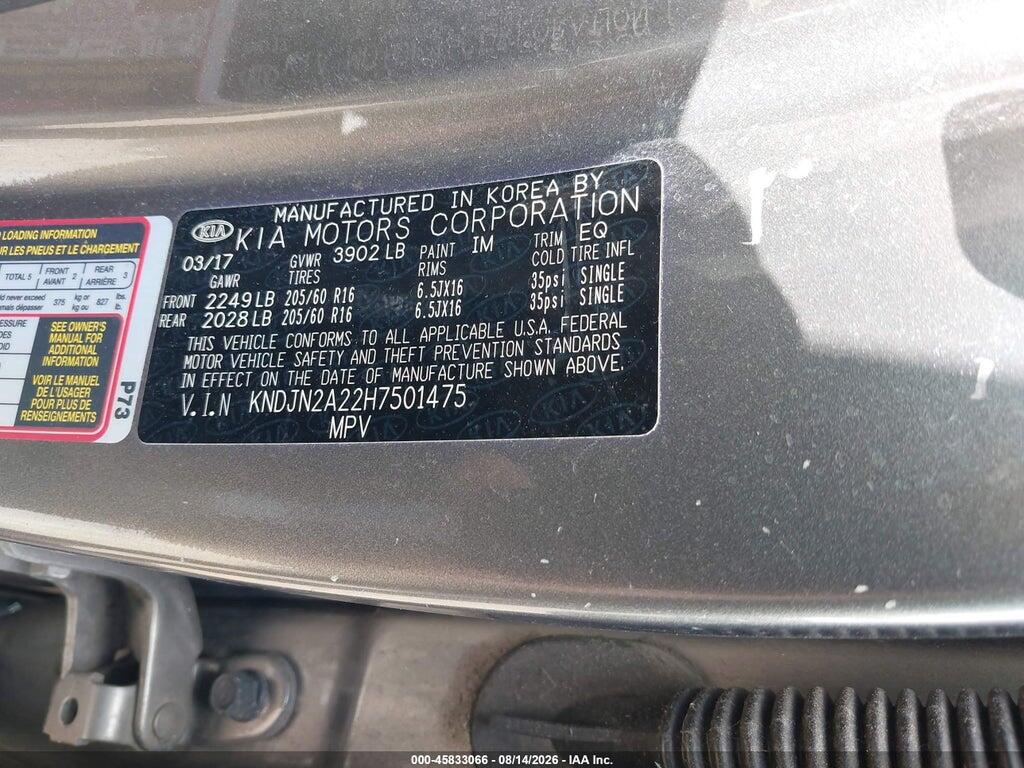 KNDJN2A22H7501475 2017 KIA SOUL photo no. 9
