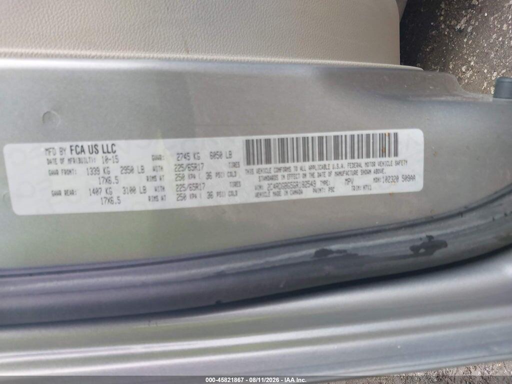 2C4RDGBG5GR182549 2016 DODGE GRAND CARAVAN photo no. 9