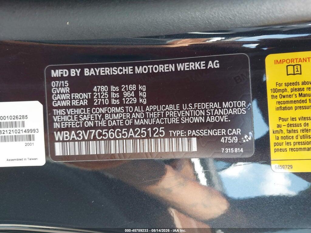 WBA3V7C56G5A25125 2016 BMW 428I photo no. 9