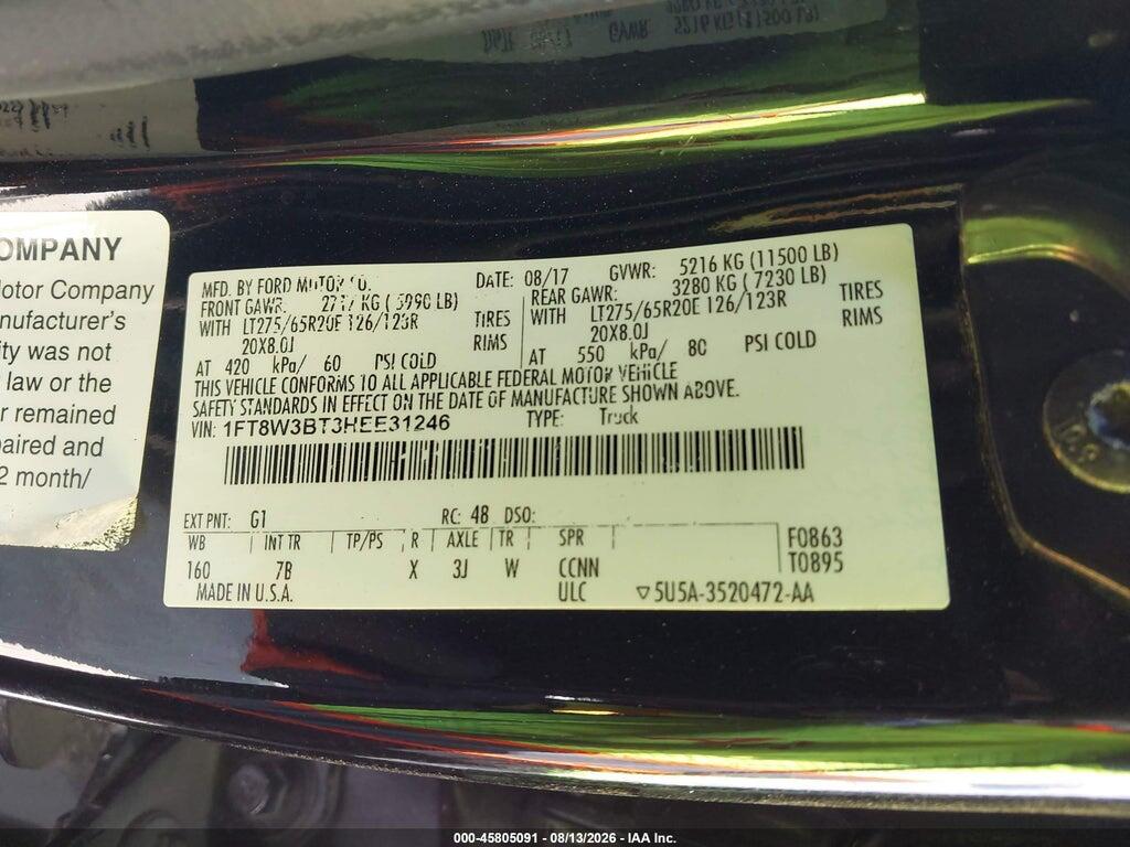 1FT8W3BT3HEE31246 2017 FORD F-350 photo no. 8