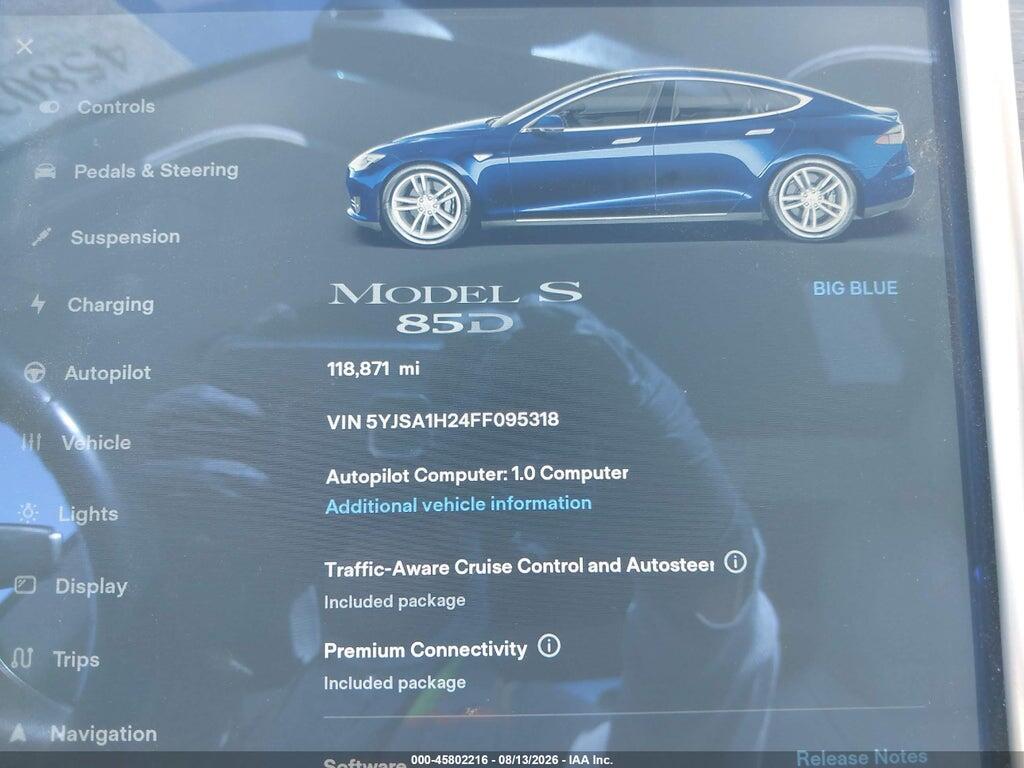 5YJSA1H24FF095318 2015 TESLA MODEL S photo no. 7