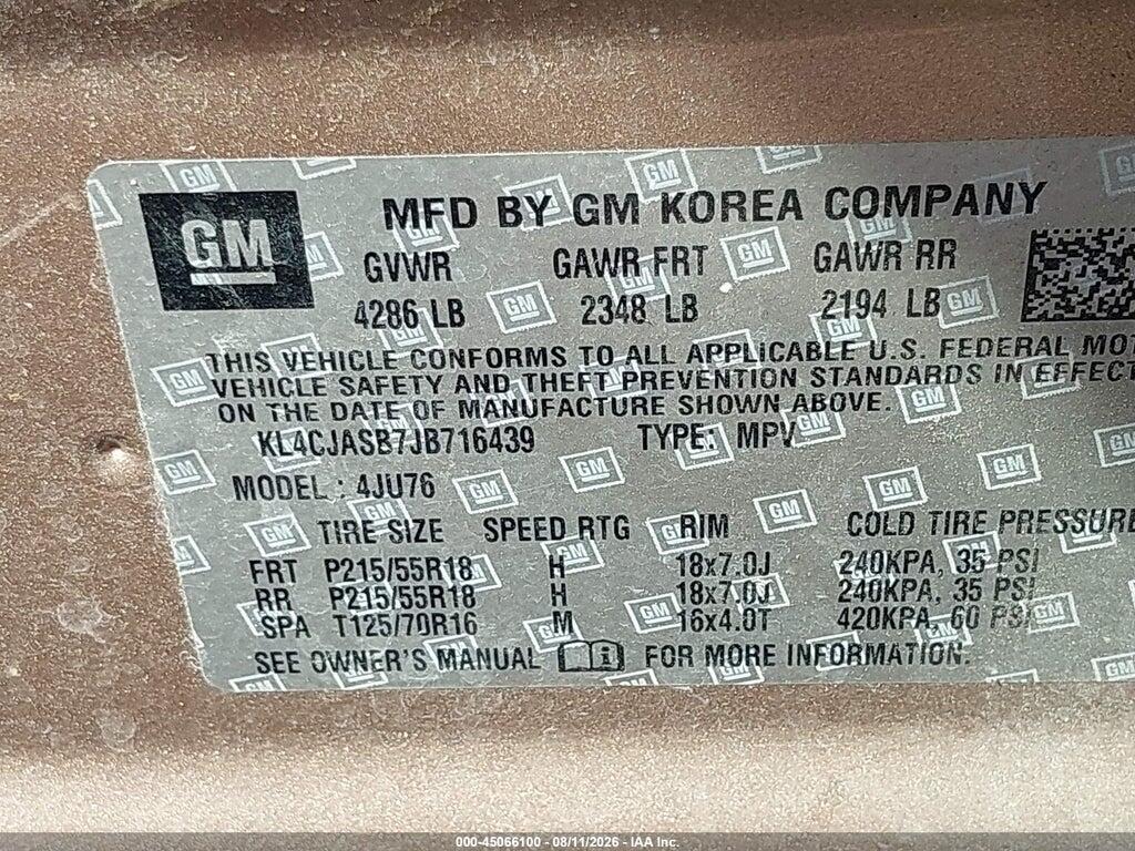 KL4CJASB7JB716439 2018 BUICK ENCORE photo no. 9
