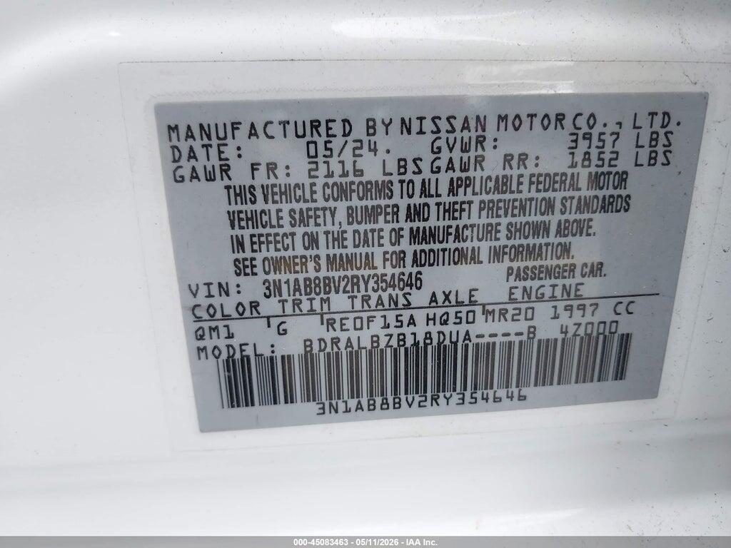 3N1AB8BV2RY354646 2024 NISSAN SENTRA photo no. 9