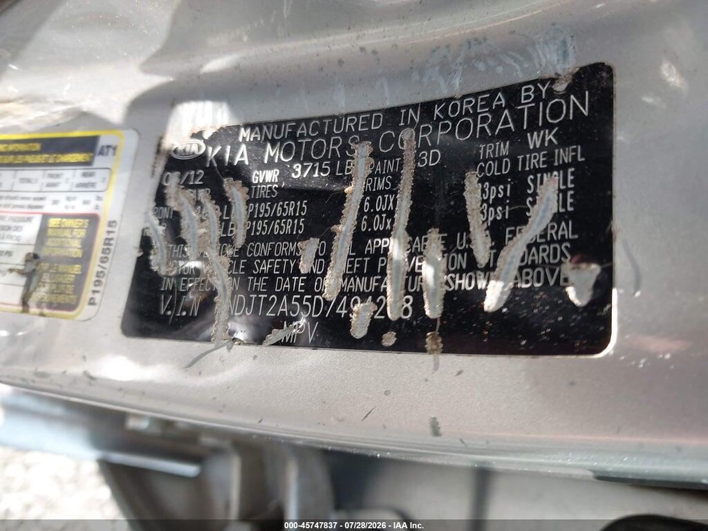KNDJT2A55D7494208 2013 KIA SOUL photo no. 9