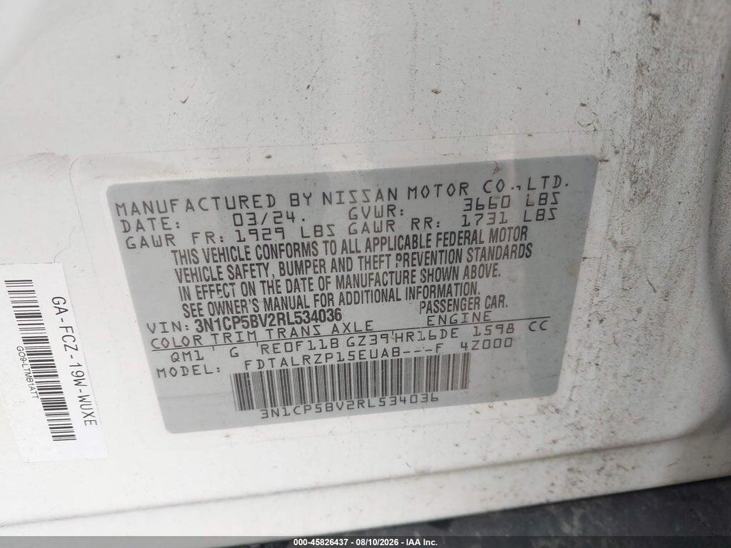 3N1CP5BV2RL534036 2024 NISSAN KICKS photo no. 9