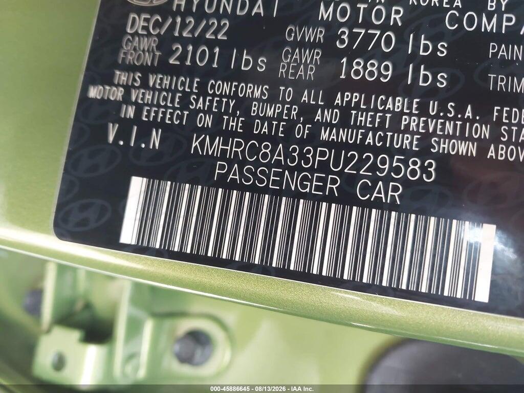 KMHRC8A33PU229583 2023 HYUNDAI VENUE photo no. 9