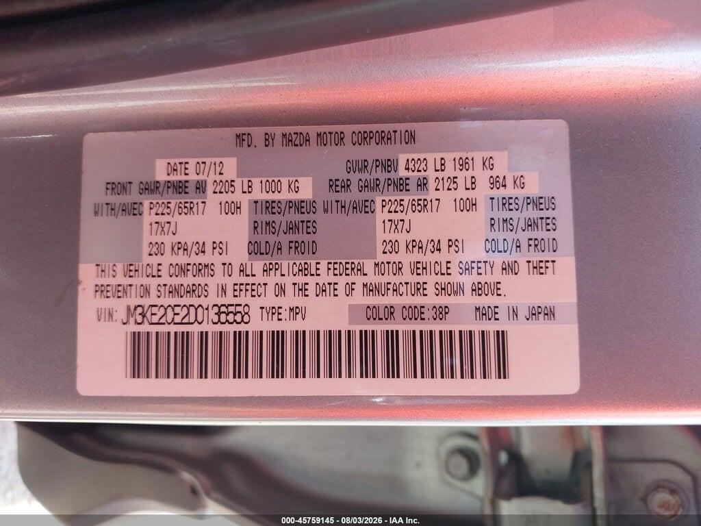 JM3KE2CE2D0136558 2013 MAZDA CX-5 photo no. 9