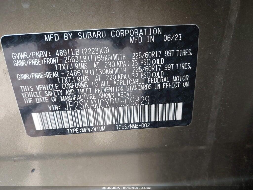 JF2SKAMCXPH509829 2023 SUBARU FORESTER photo no. 9